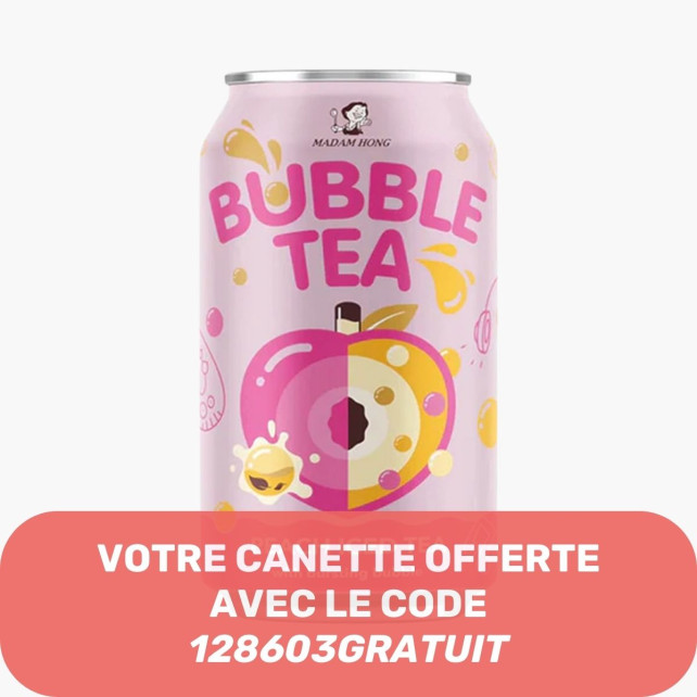 MADAM HONG - BUBBLE TEA PÊCHE CANETTE ALU 320ML ECHANTILLON