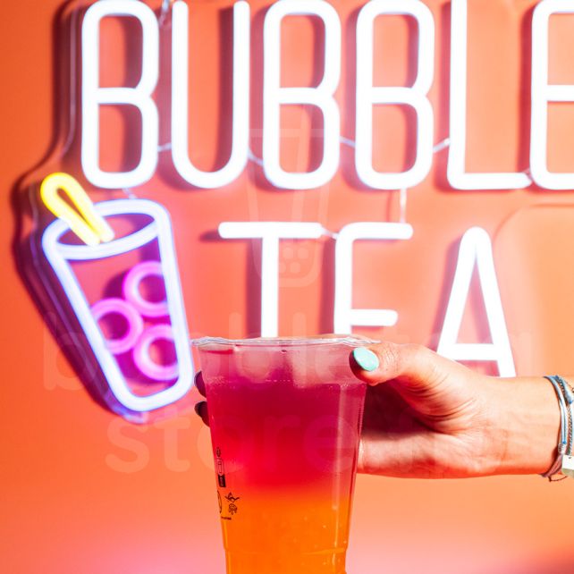 NEON BUBBLE TEA A SUSPENDRE 38x30CM