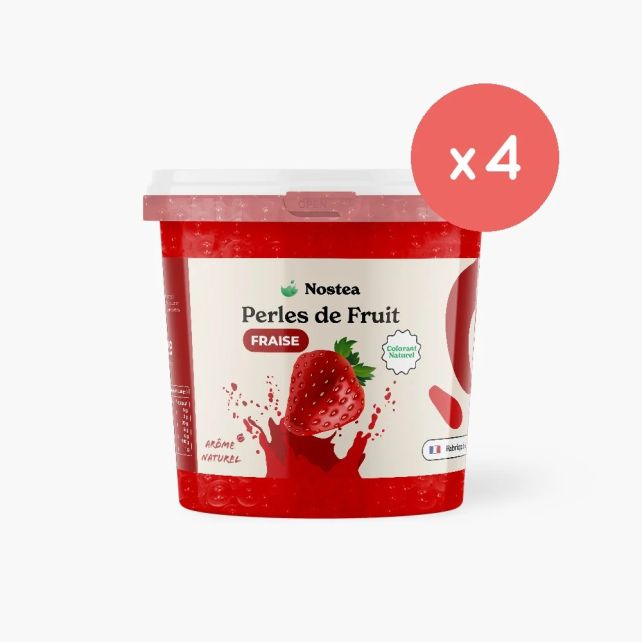 NOSTEA - PERLES DE FRUIT FRAISE COLORANTS NATURELS SEAU 3.2KG