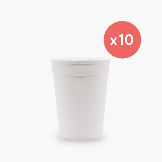 OKOCUP - GOBELET REUTILISABLE EN PP BLANC 11OZ-320ML Ø80MM x1