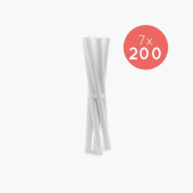PAILLE BUBBLE TEA PAPIER BLANC Ø12MM L.260 MM x200