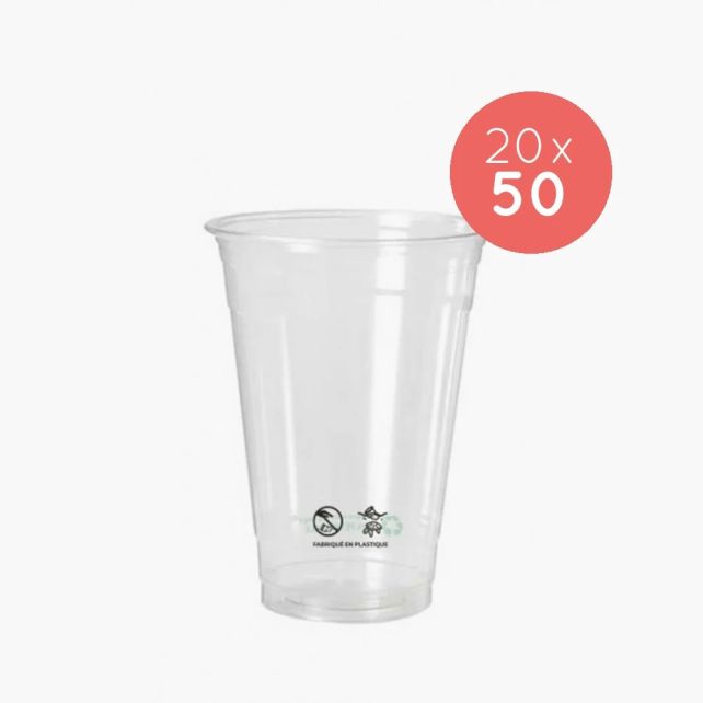 POT FLEX RPET 12OZ-350ML Ø95 MM x50 LOGO REGLEMENTAIRE FRANCAIS